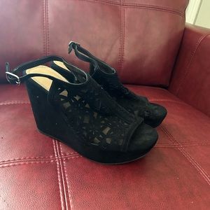 Torrid Black netted Wedges
